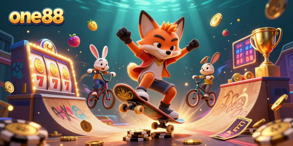 Experience thrilling action at one88 with a dynamic 3D scene of gambling adventure and vibrant characters.