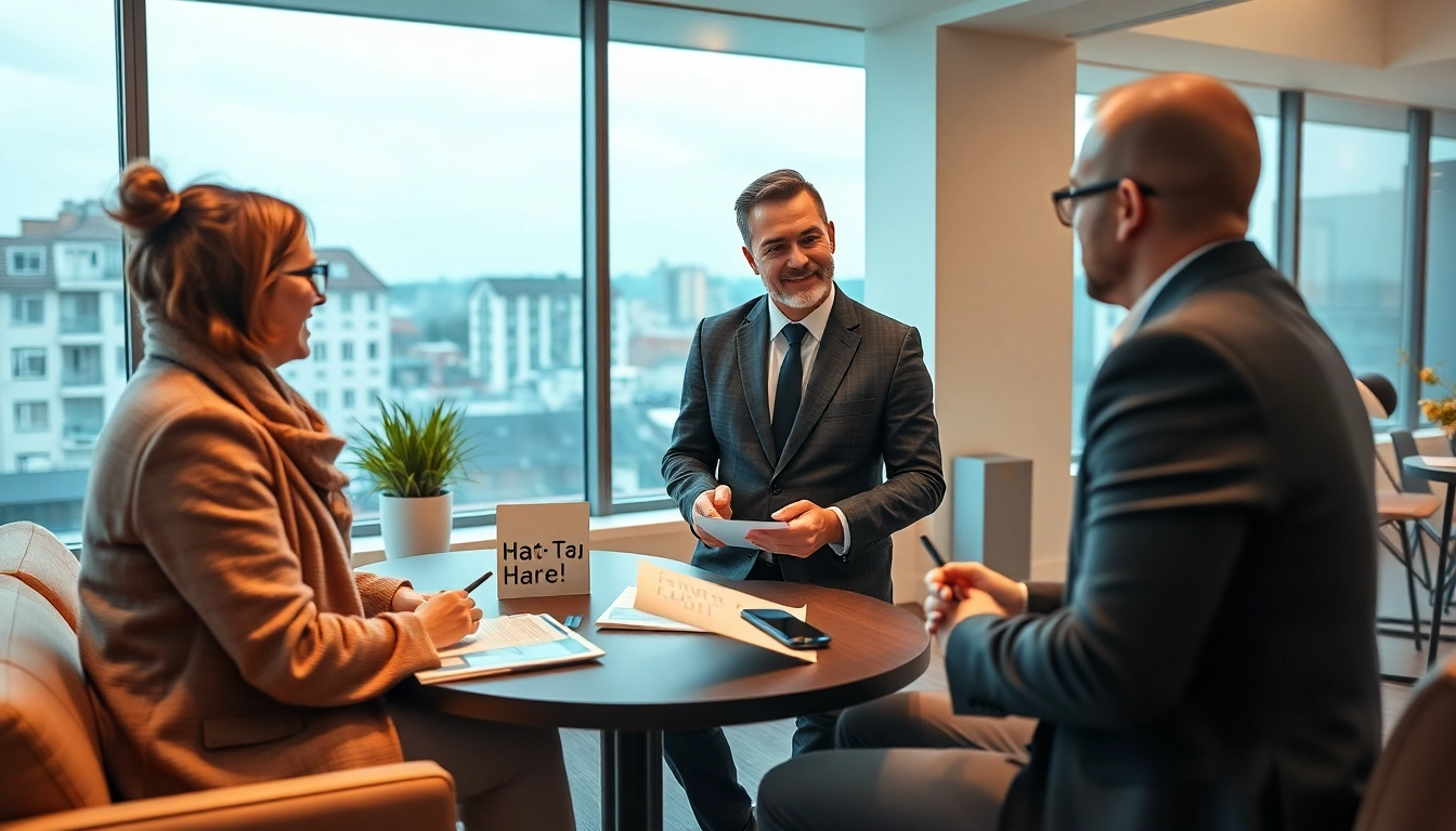 Immobilienmakler Frankfurt Sachsenhausen berät Kunden in einem modernen Büro.