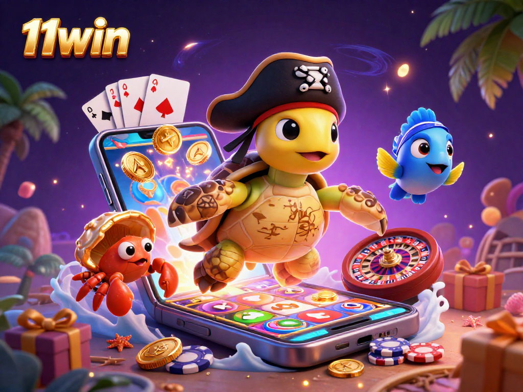 Engage in thrilling gameplay at 11win with pirate-themed slots, treasure, and vibrant casino elements.