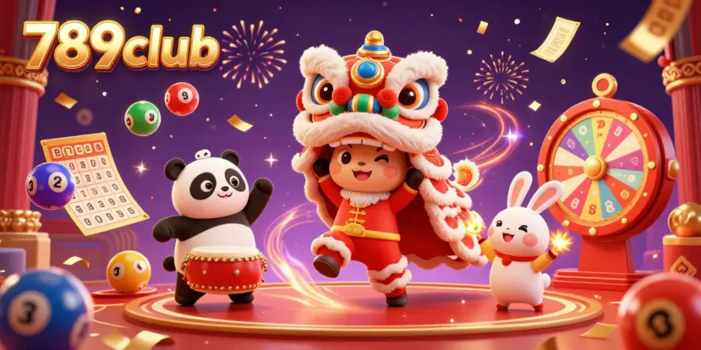 Experience exciting gameplay at 789club with festive characters, colorful games, and vibrant energy!