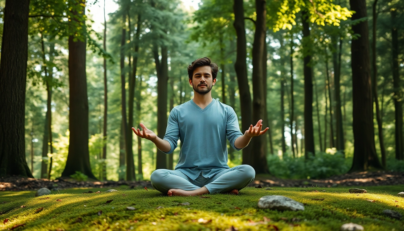 Besonders wichtig: Meditationssitzung in einem ruhigen Wald mit einer friedlichen Atmosphäre.