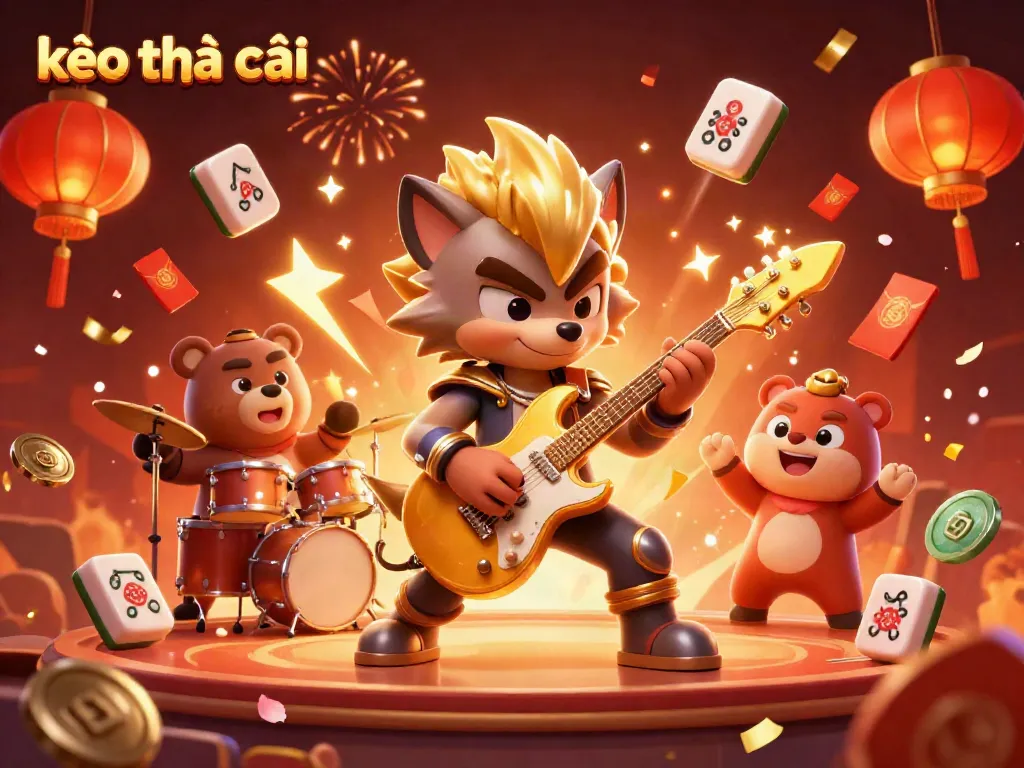 Experience thrilling sports betting excitement with kèo nhà cái in vibrant 3D cartoon style illustration.
