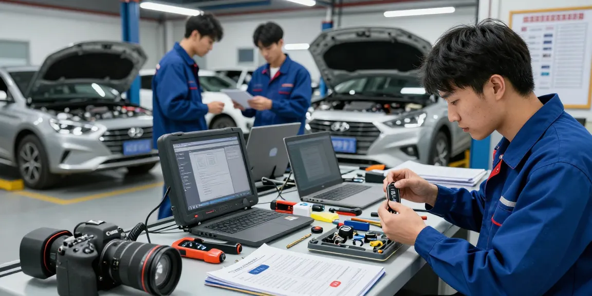 Experte für Autoschlüssel und Webseitenlink für Autoteile in Werkstatt