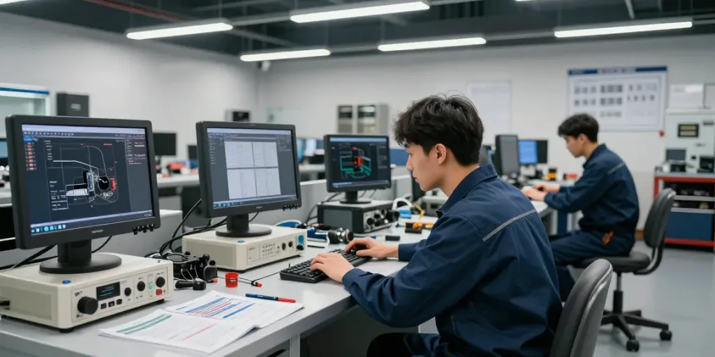 BMW Werkstatt Hannover mit Techniker, der einen BMW professionell wartet.