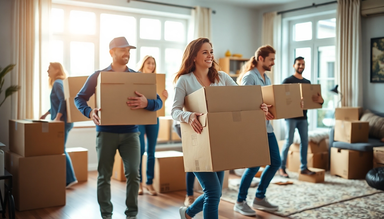 Umzugsunternehmen Darmstadt hilft beim Tragen von Umzugskartons in ein neues Zuhause.