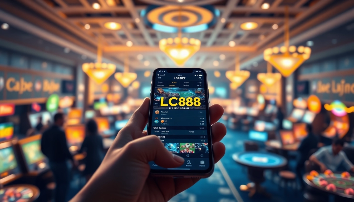 Engaging scene showcasing LC88 BET online betting platform with users enjoying interactive gaming experience.