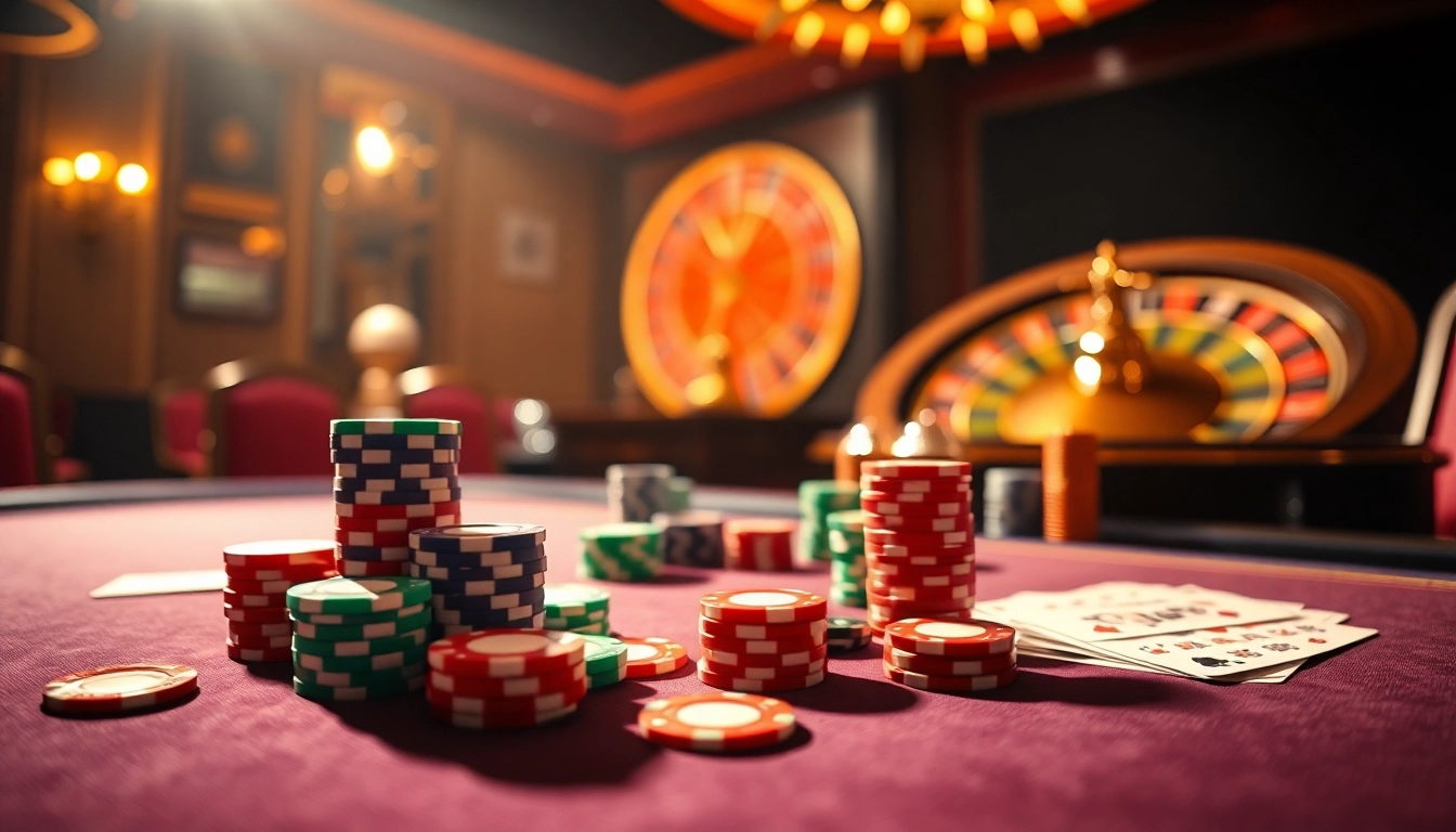 S8 showcases thrilling casino gameplay with vibrant poker chips and an elegant roulette wheel