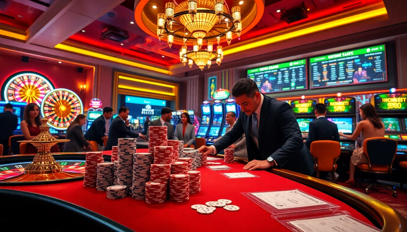 BET88 casino table scene with players enjoying poker and roulette.