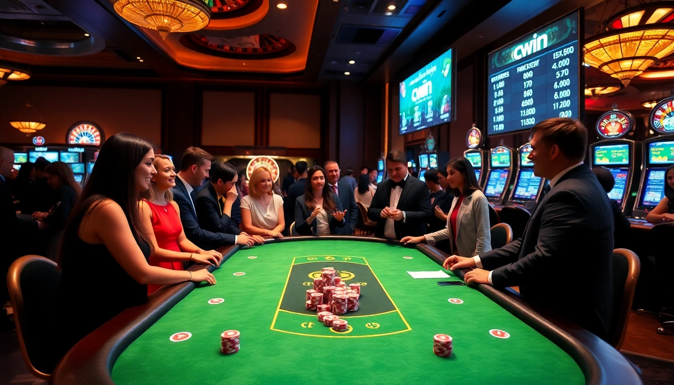 CWIN-themed casino scene featuring a vibrant poker table and engaging gameplay.