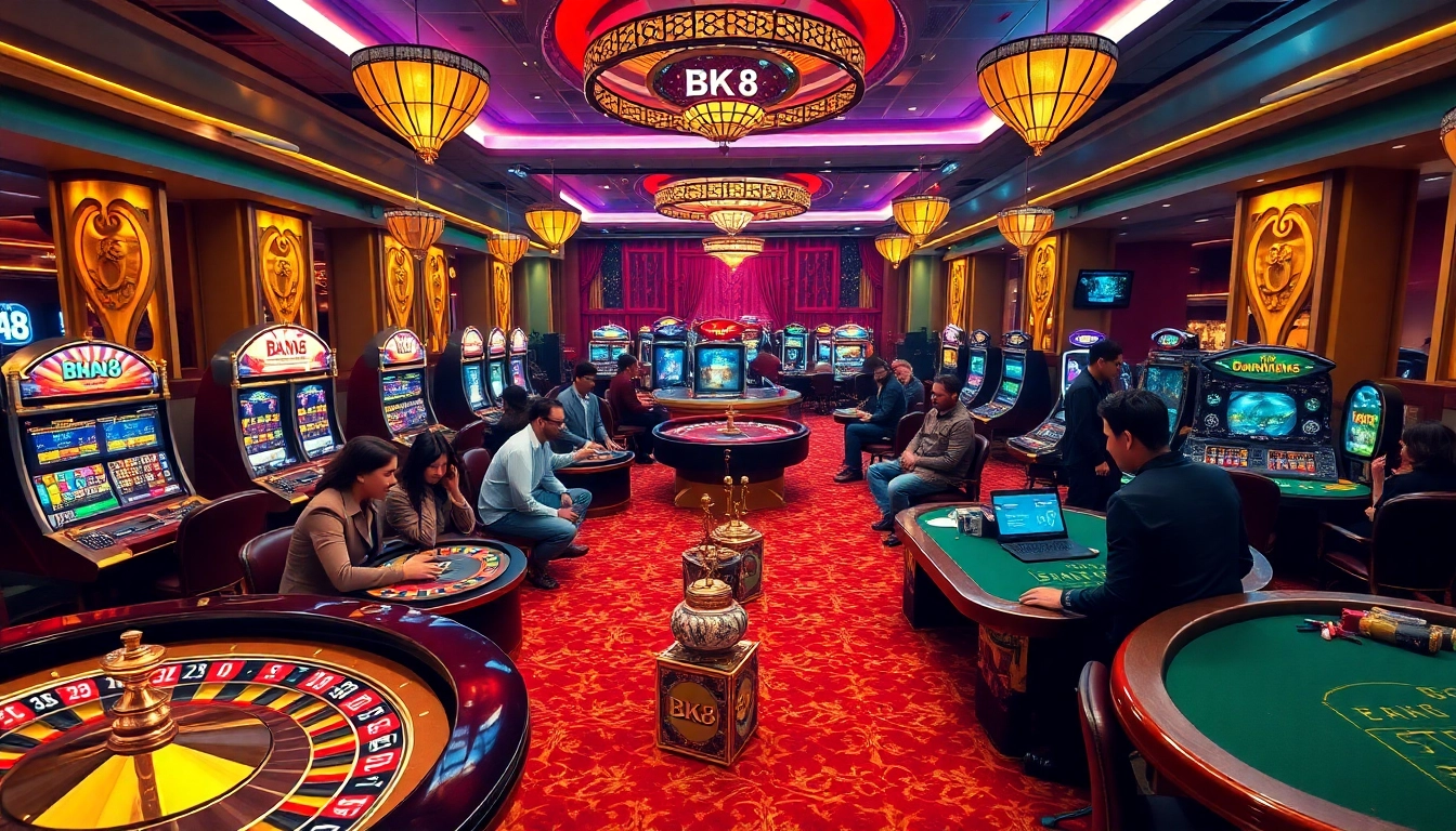 Players immersed in thrilling casino games at BK8, showcasing excitement and strategy.
