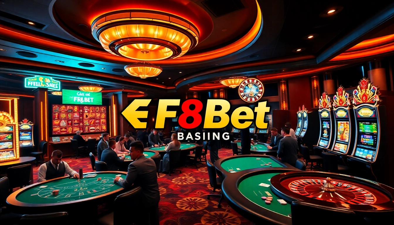 Experience thrilling action at F8Bet with engaging casino tables and vibrant slot machines.