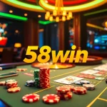 Experience the thrill of gambling at 58win with vibrant casino tables and colorful chips.