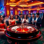 The BOT88 TOOL enhancing the excitement at an upscale casino with vibrant roulette wheel and poker cards.