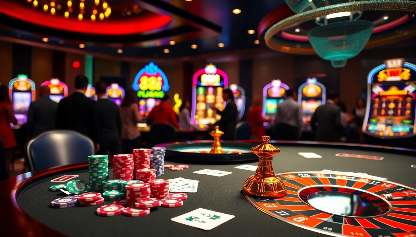 Experience the thrill of the 88i game with colorful poker chips and a glamorous casino atmosphere.