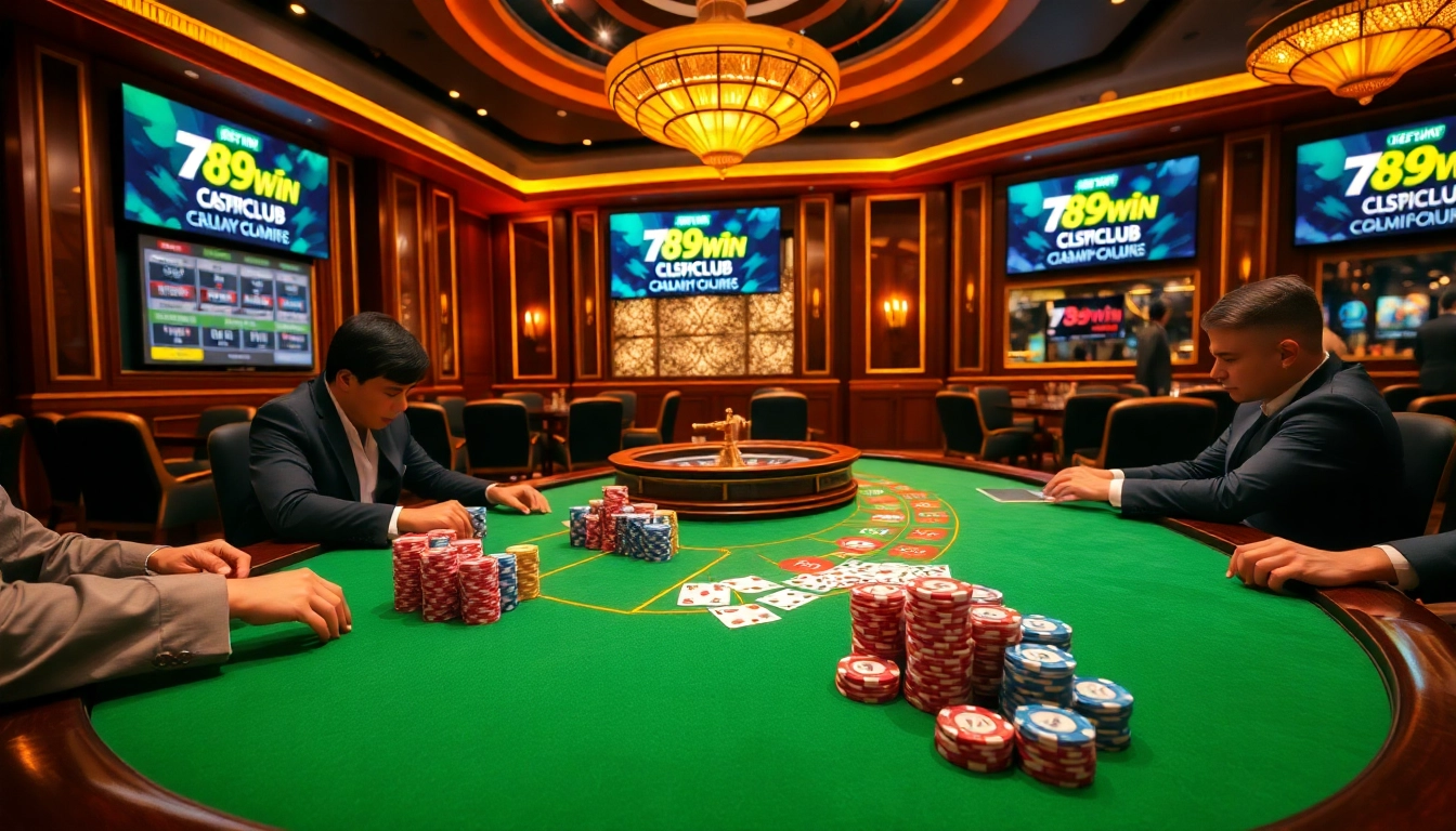 Experience the excitement of the 789win club with intense poker action and vibrant casino ambiance.