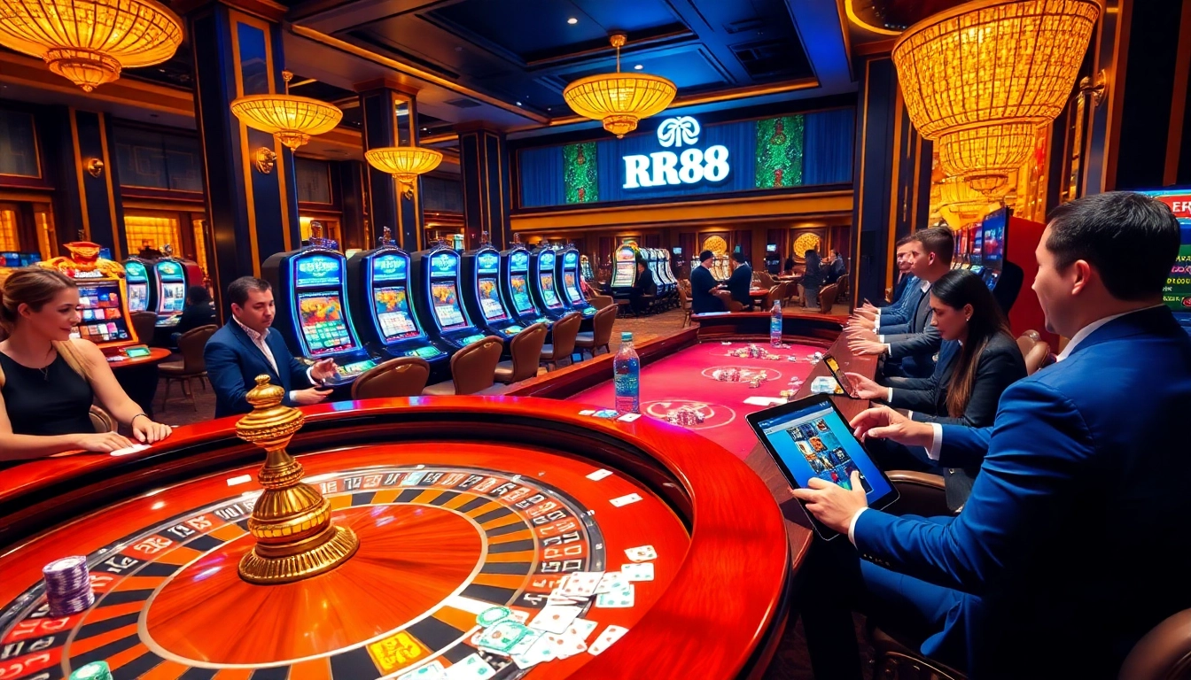 Experience the thrill of RR88's vibrant casino with roulette and high-tech slots.