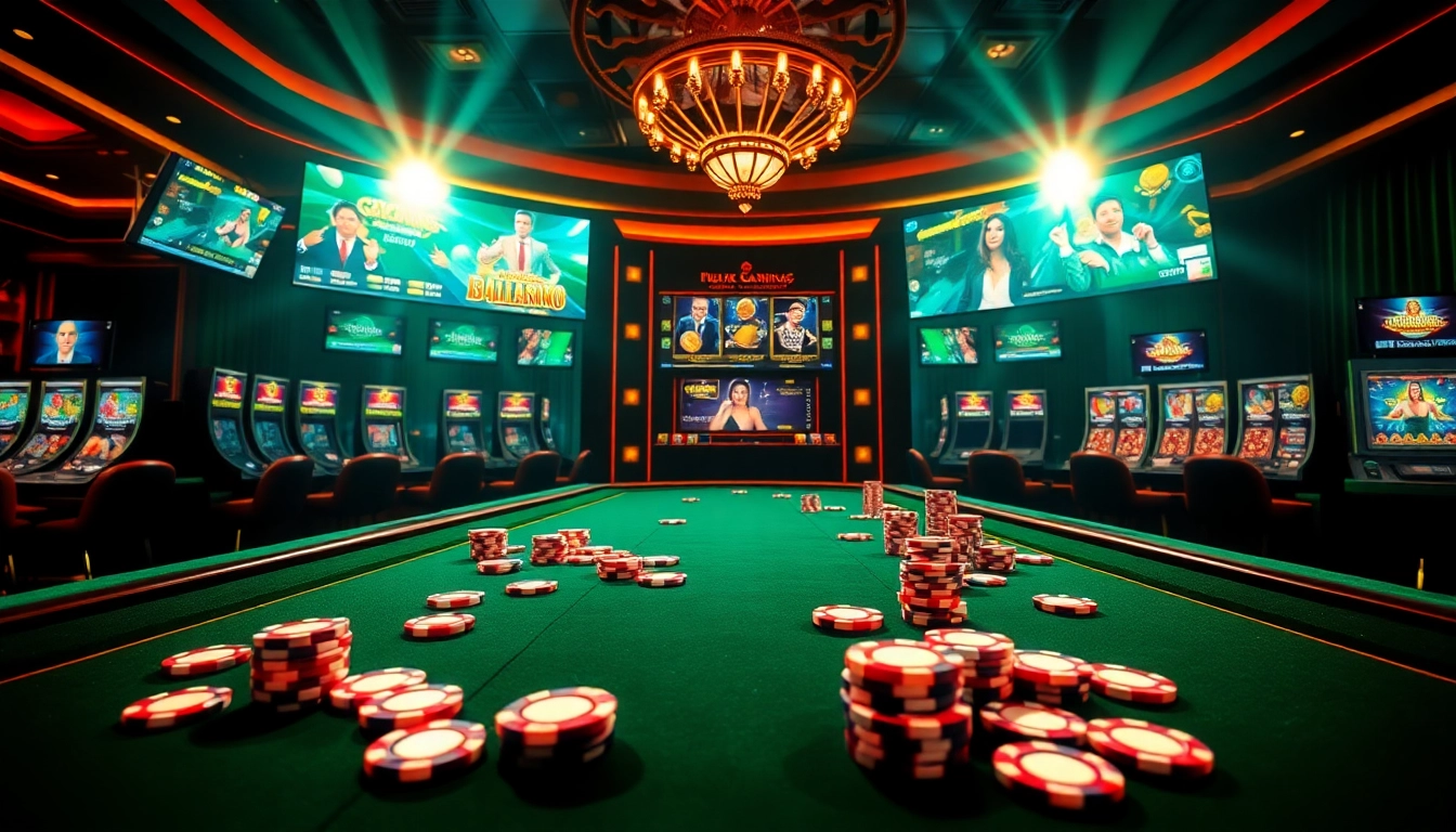Engaging online gambling interface at https://mm88.agency/, showcasing poker chips and digital slot machines.