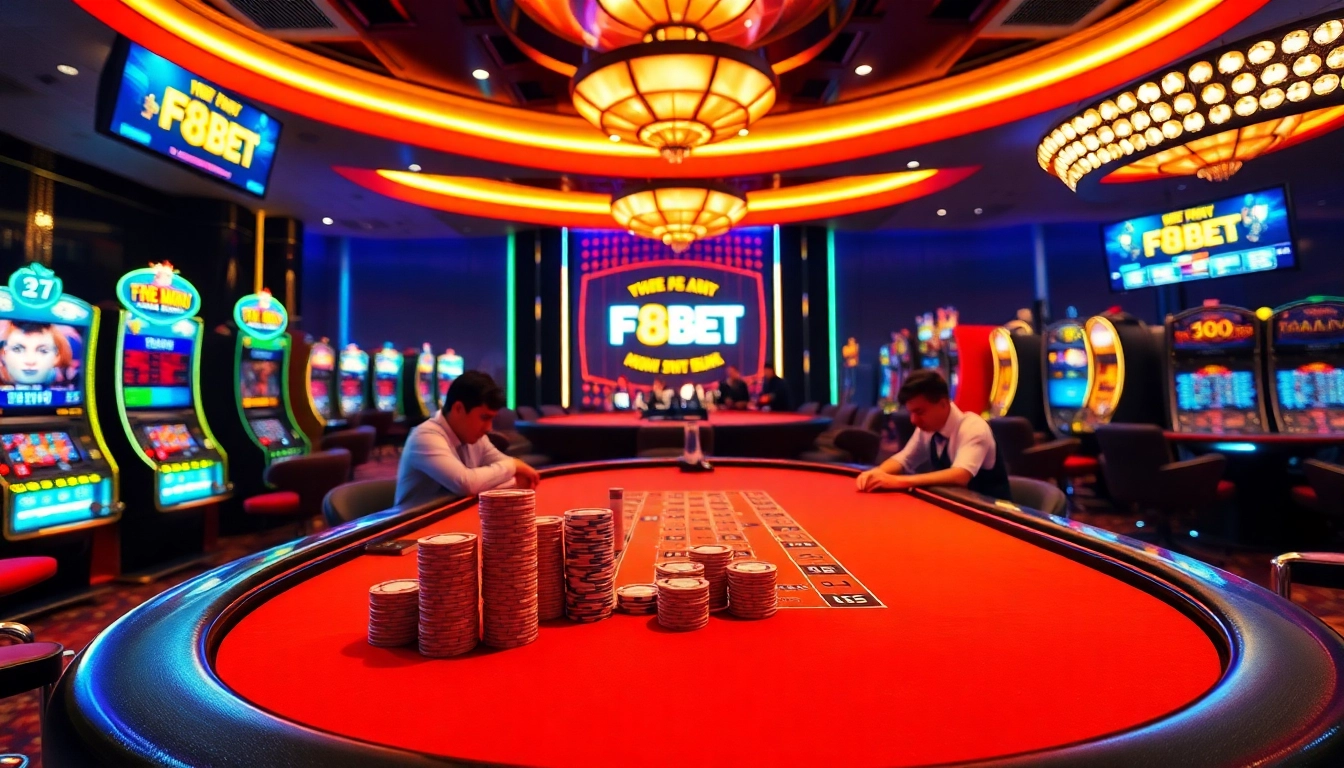 High-stakes poker action at F88BET with vibrant casino elements and engaging gameplay.