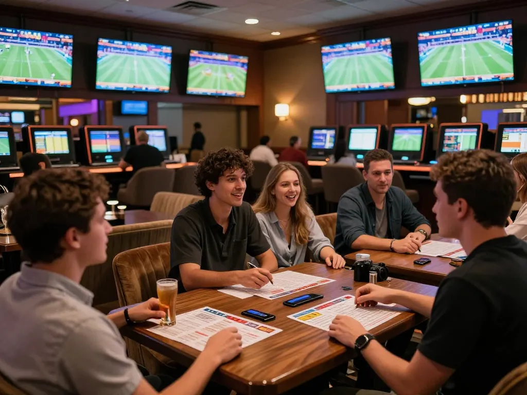 Tỷ lệ kèo nhà cái visible on sportsbook screens as patrons engage in betting activities