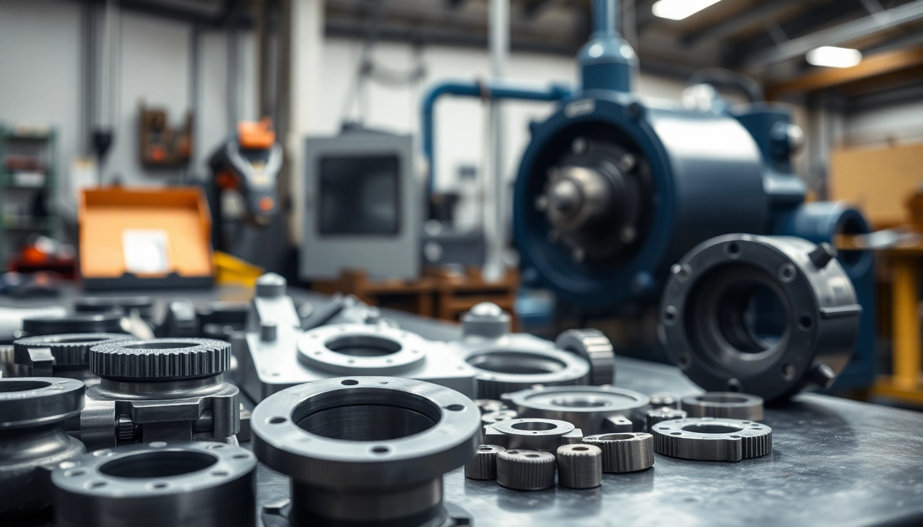 Präzise gefertigte cnc frästeile auf einem Werkbank in einer modernen Werkstatt.