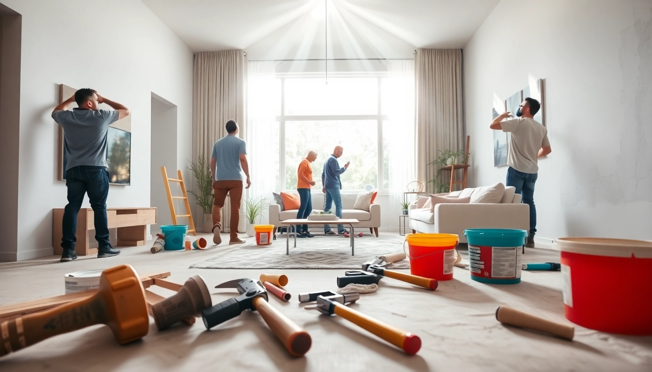Renovation in progress, showcasing a modern living room transformation with natural light.