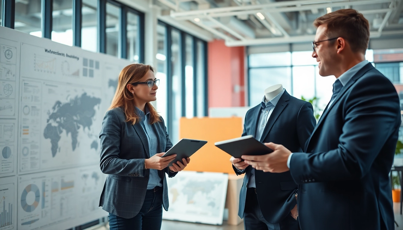 Headhunter Ingenieure im Gespräch mit einem Ingenieur in einem modernen Büro.