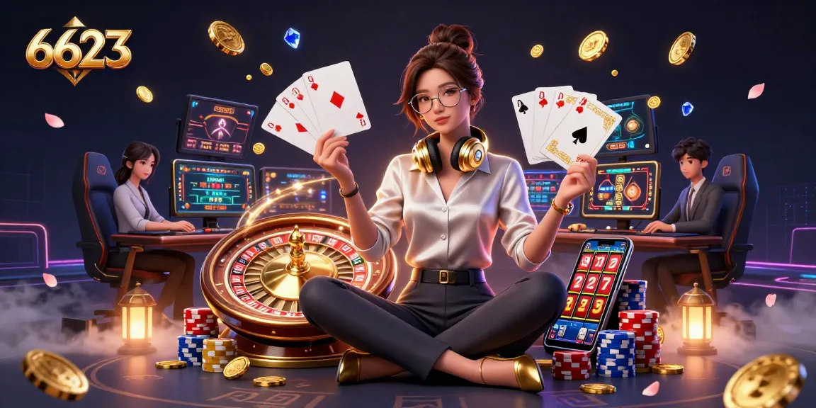 Experience thrilling gameplay at 6623, where exciting casino games unfold amid cascading coins and vibrant animations.